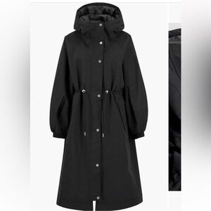 Barbour Sidney Long Line Waterproof Black Jacket Size 8